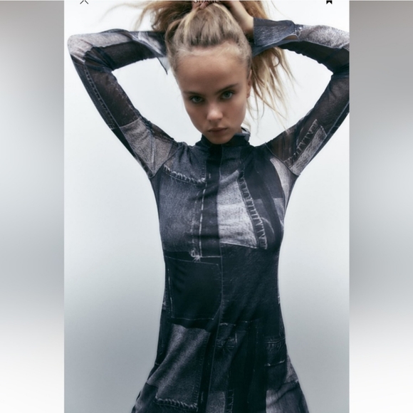 NWT ZARA BLOGGERS FAV Patchwork Tulle Dress - Picture 4 of 10